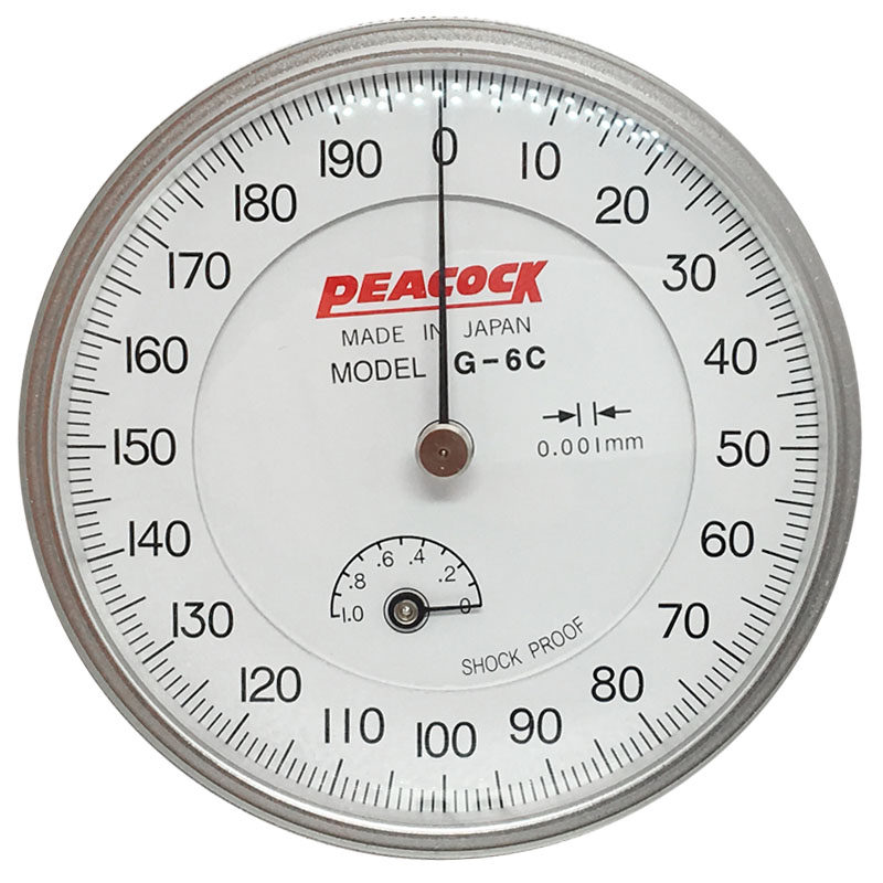 日本孔雀测厚仪千分表peacock g-6c测厚规 精度0.001mm 指针0-1mm