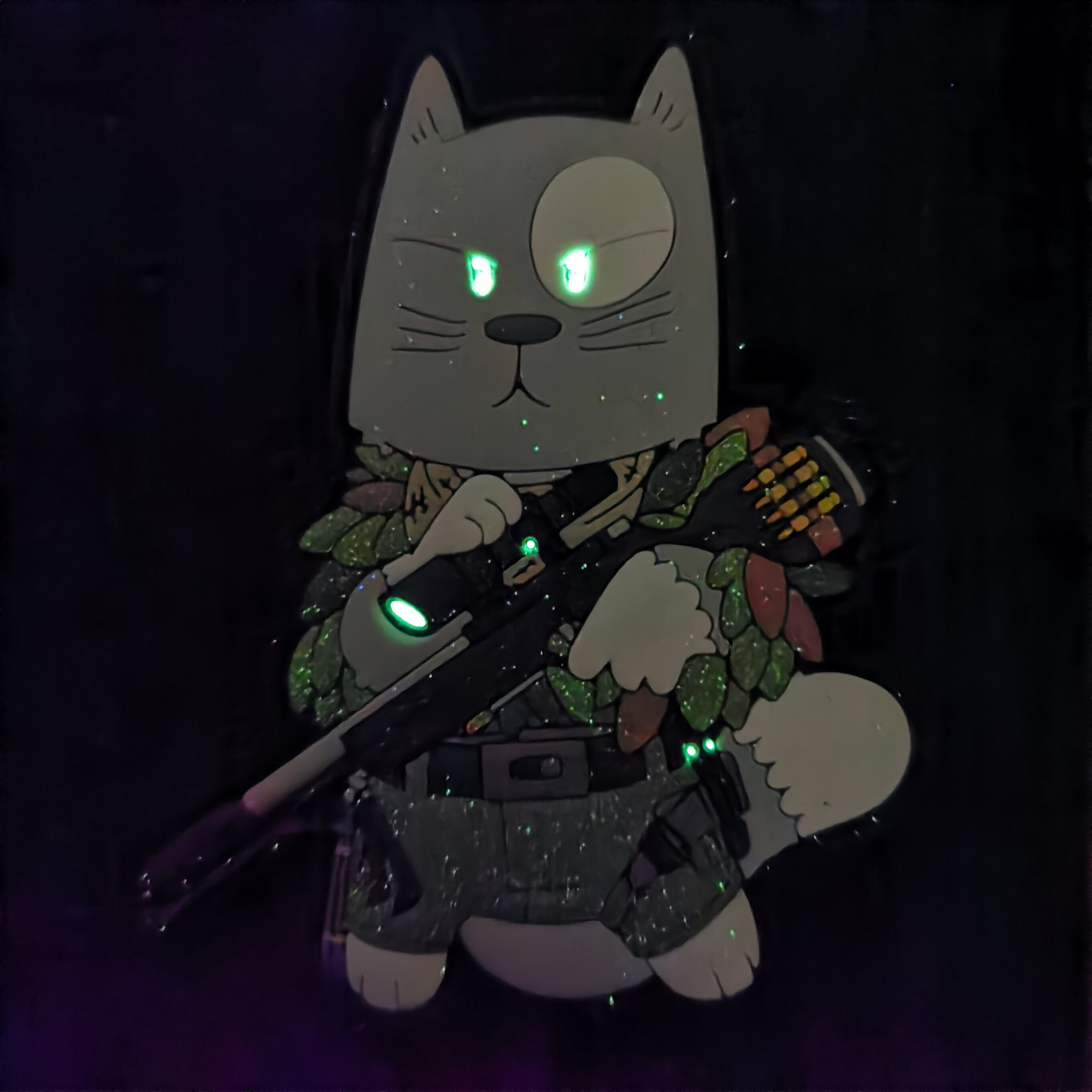 德国tacopsgetaccat夜光光猫战术士气魔术pvc臂章其他服饰配件