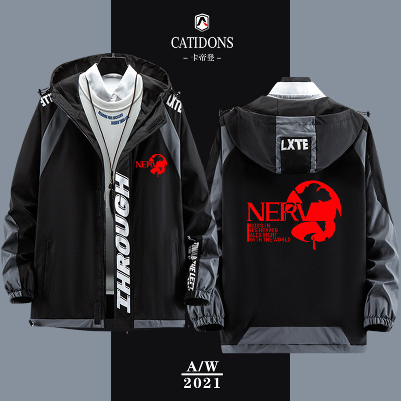 eva联名衣服新世纪福音战士初号机nerv动漫带帽夹克
