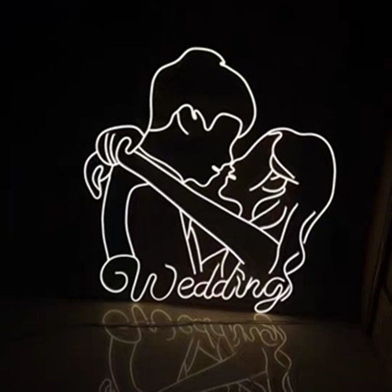 亚克力情侣发光头像定制气球道具婚礼拱门霓虹灯拱门