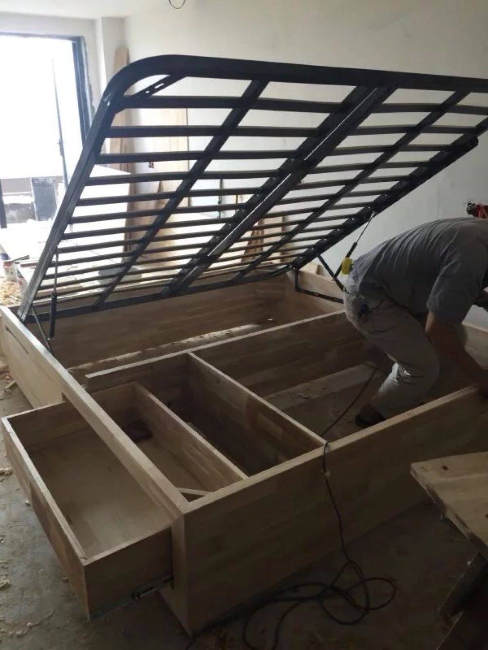 气动液压18米排骨骨架床架皮床储物15米榻榻米床架