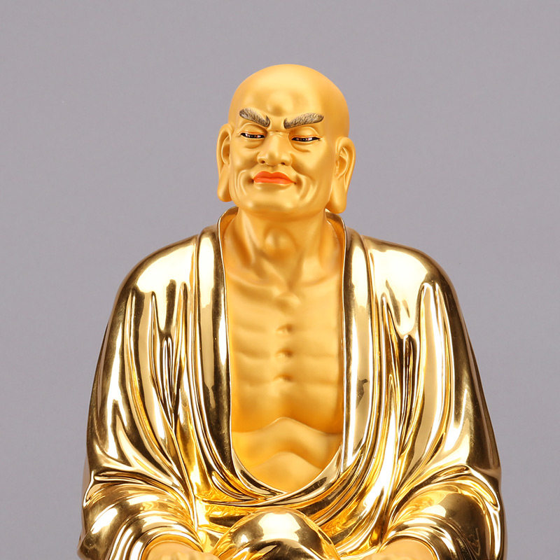 三漫陀铜贴金十八罗汉佛像摆件家居供奉降龙伏虎尊者坐像18罗汉像
