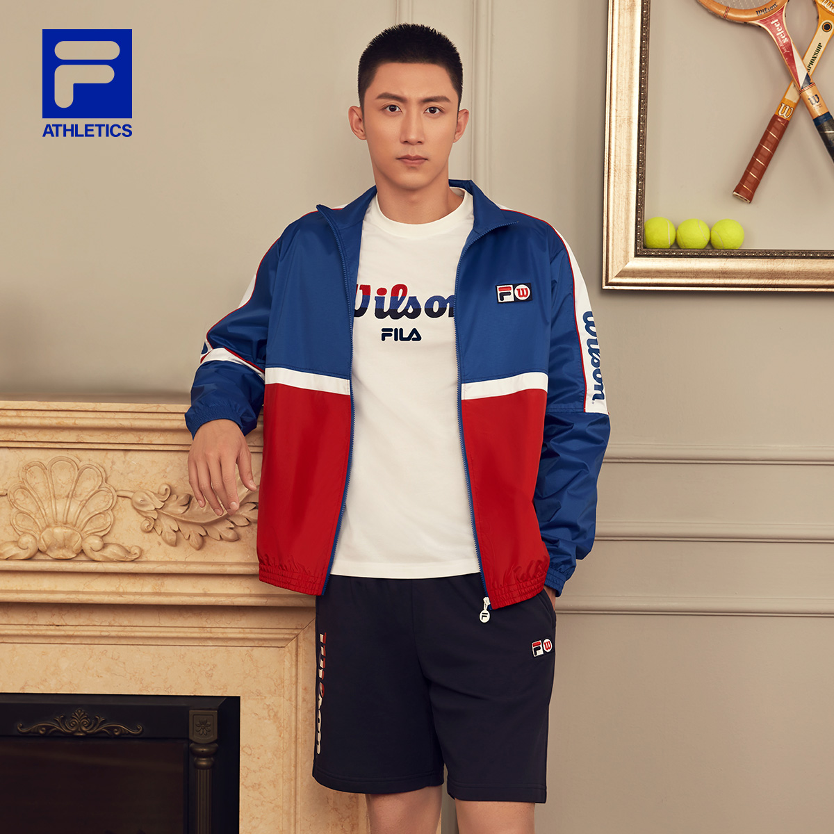 filawilson黄景瑜同款斐乐男士梭织外套2021秋季运动茄克