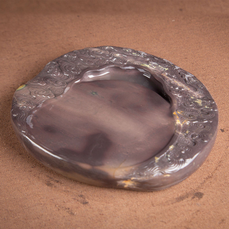 吴武电老师作品精品端砚坑仔行云流水天然原石文房四宝砚台