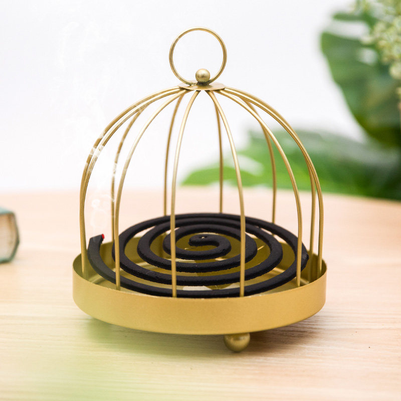 日式家用蚊香盒创意带盖镂空复古蚊香架防火防烫室内卫生间接灰盘