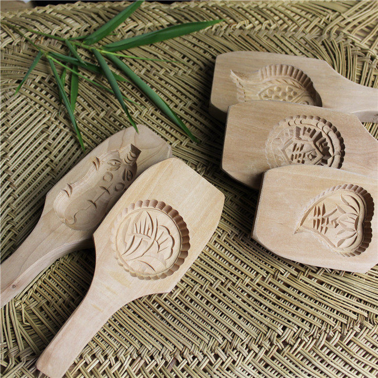 饼印模具南瓜木质圆形卡通模子家用糍粑艾叶烘焙模具