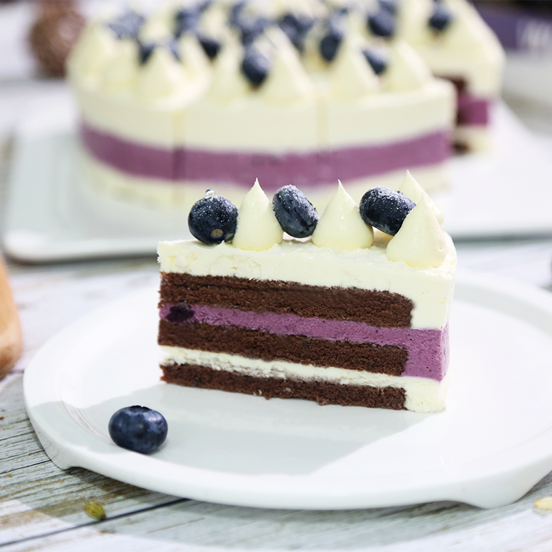 蓝莓芝士冷冻蛋糕烘培西餐咖啡厅西式糕点甜品新鲜生日蛋糕