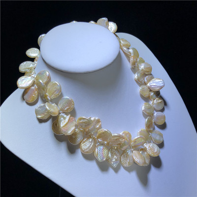 天然巴洛克异形花瓣珍珠项链夸张时尚短款锁骨链女送礼