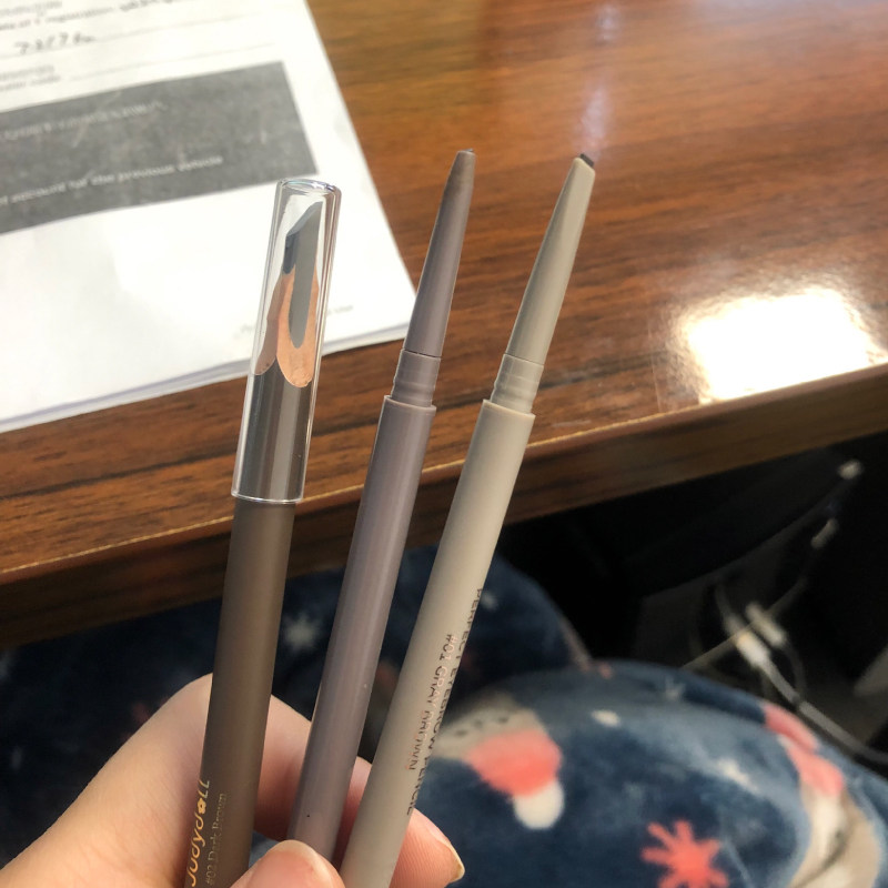 橘朵眉笔juduo砍刀极细液体双头自动棕色防水眉笔