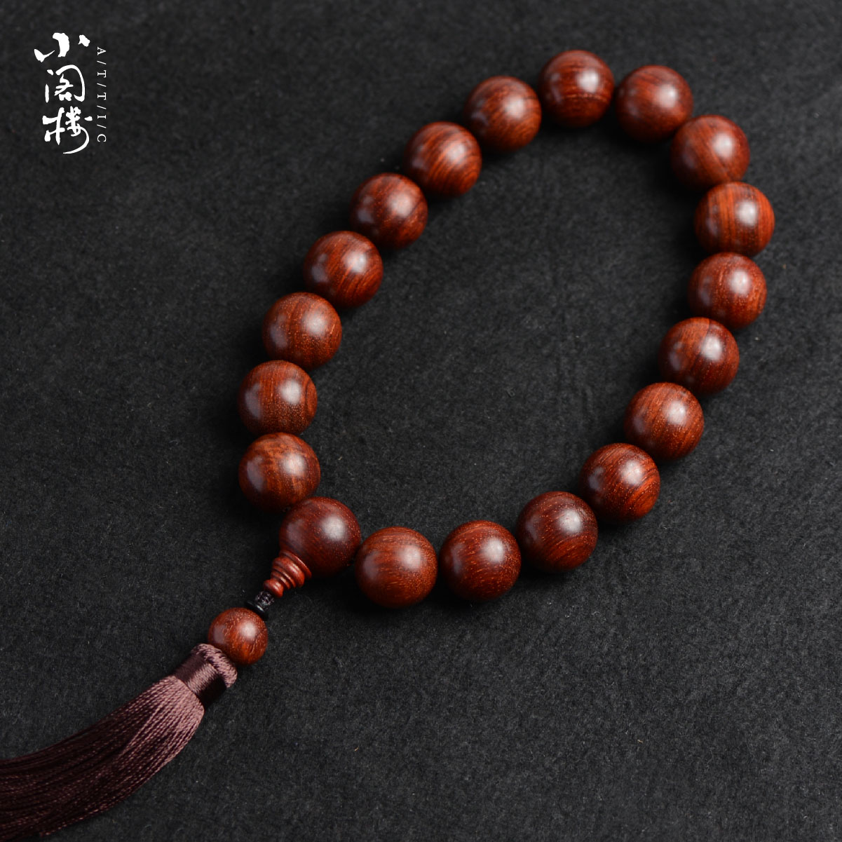 包邮印度赞比亚小叶紫檀手持18颗佛珠手串血檀佛珠