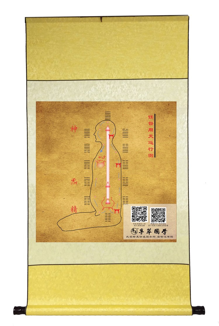 任督周天运行图挂画任督两人体经脉经络八卦图中医养生现代装饰画