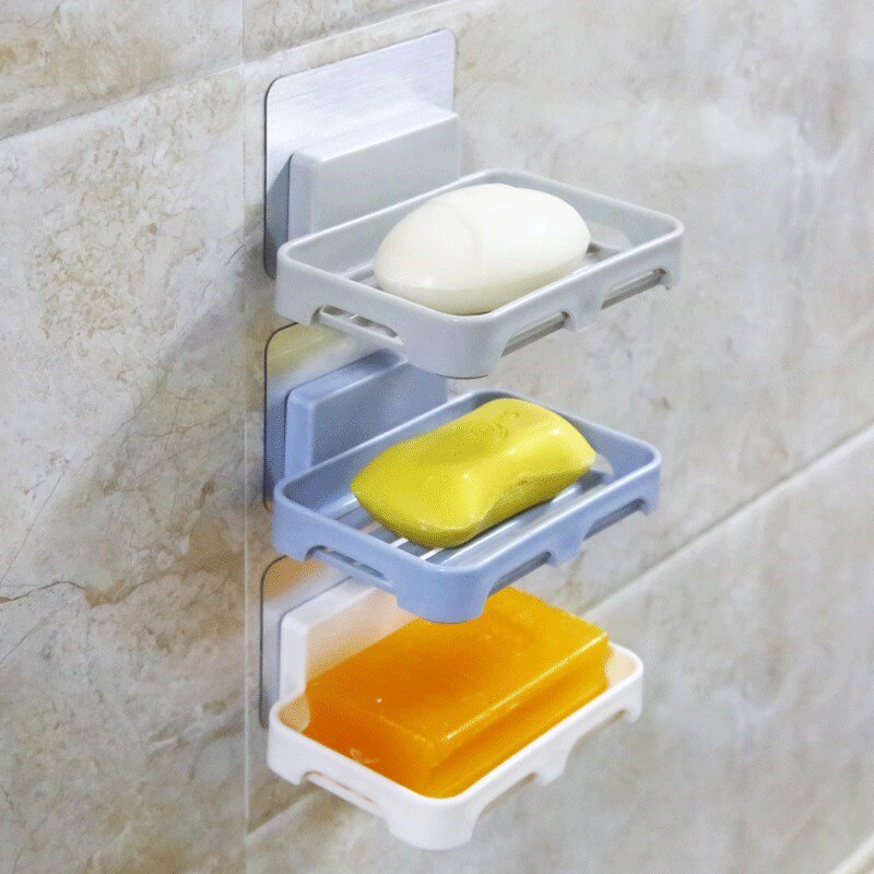 肥皂皂盒吸盘壁挂盒带可以粘在墙上上的置物架皂盒
