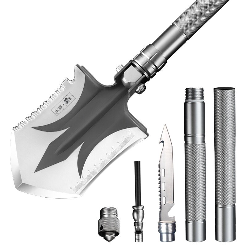 折叠工兵锹锰钢多功能露营铁小型铁楸揪装备中国铁铲自驾军迷旅行