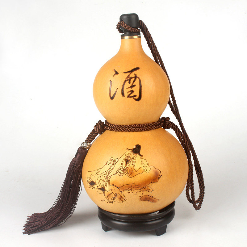 酒葫芦酒壶户外随身装水装酒葫芦蜂蜡防渗漏把玩天然葫芦瓶酒具