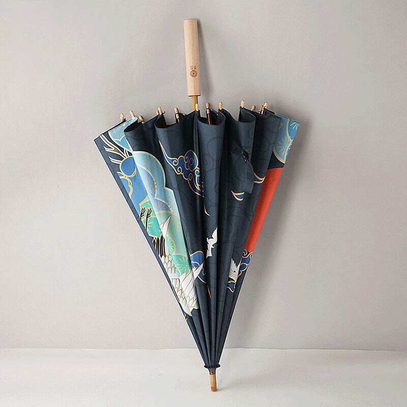 国潮太阳伞遮阳旗袍文创折叠骨折工艺雨伞个性伞