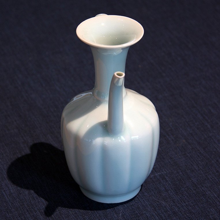 宋代点茶执壶陶瓷瓜楞汤瓶影中式茶壶湖田窑汤茶壶