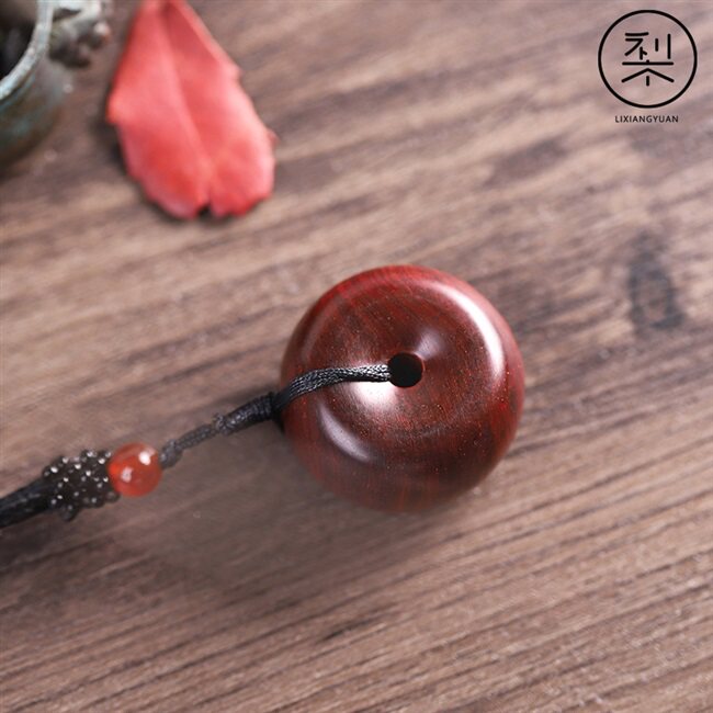 梨香院平安扣吊坠印度小叶紫檀木质挂件木雕算盘木雕