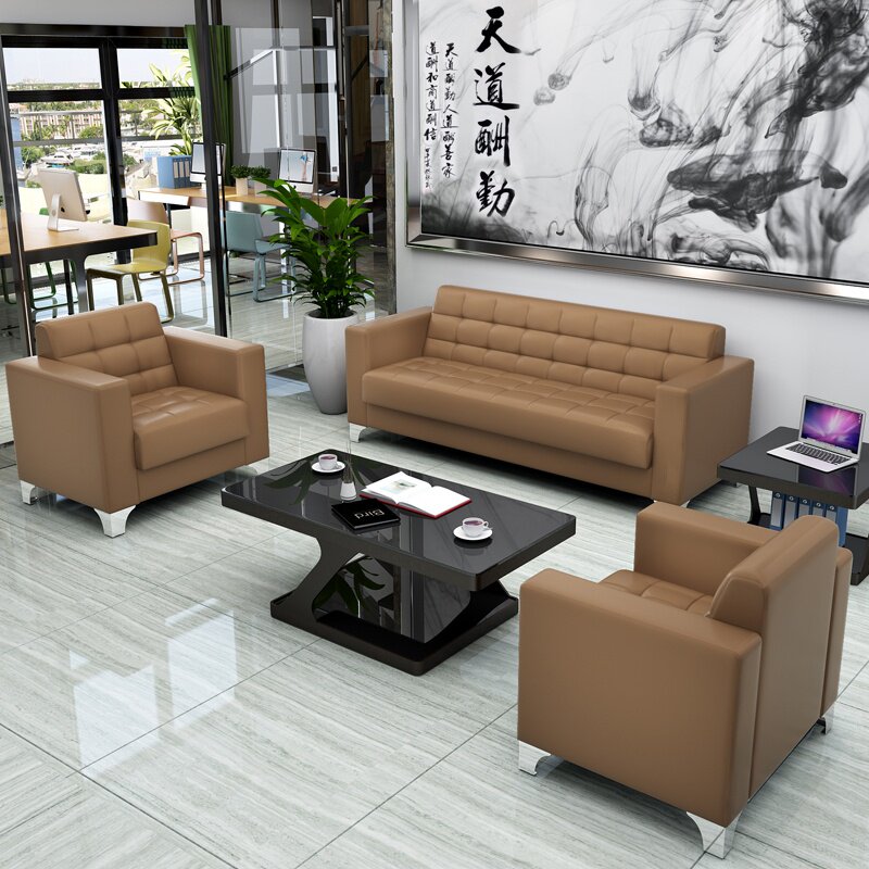 一二三组合沙发时尚实木美容院定做客厅皮工作室新式茶几简约现代