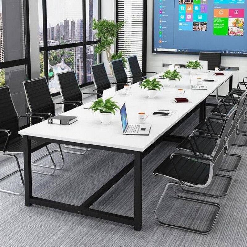 双人会议桌培训桌条桌简约现代拼装组合钢木长桌会议桌