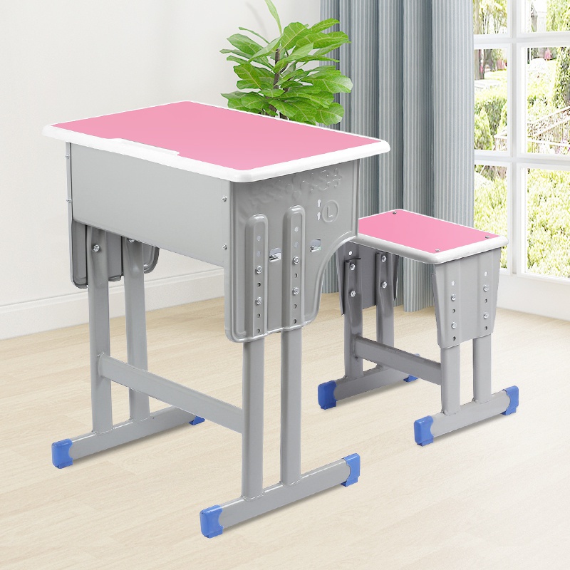 写字写字台粉色辅导班调节学生学习桌儿儿童桌椅课桌椅