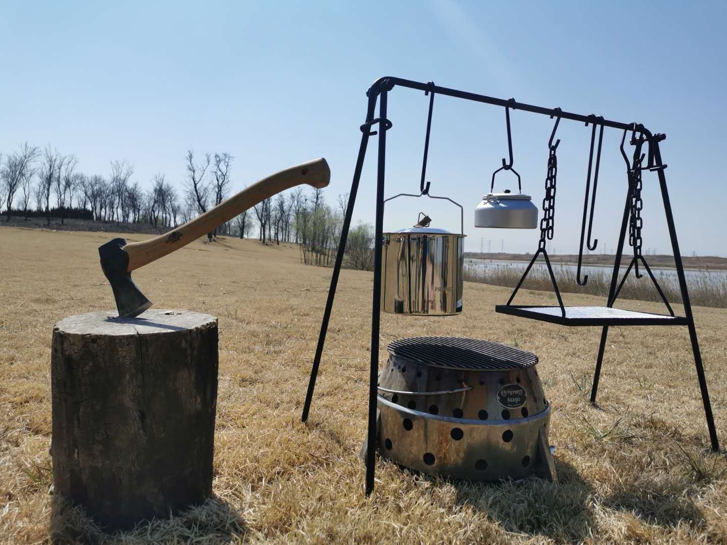 现货西部拓荒荒客营火吊锅架公园党野营篝火吊架其他