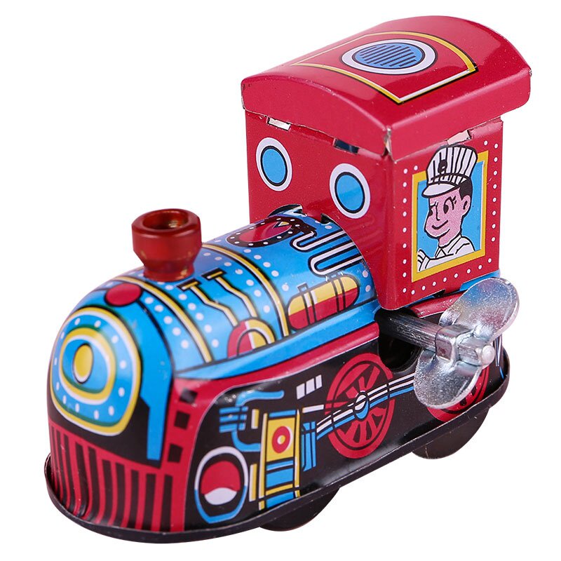 经典怀旧儿童铁皮发条玩具机器人小火车复古成人发条玩具