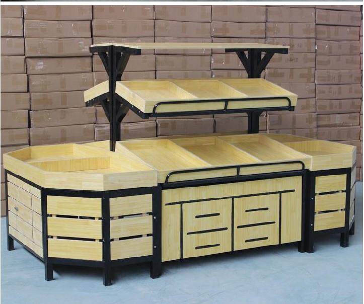 货架落地式货物架展示商用水果柜子多层木架水果架