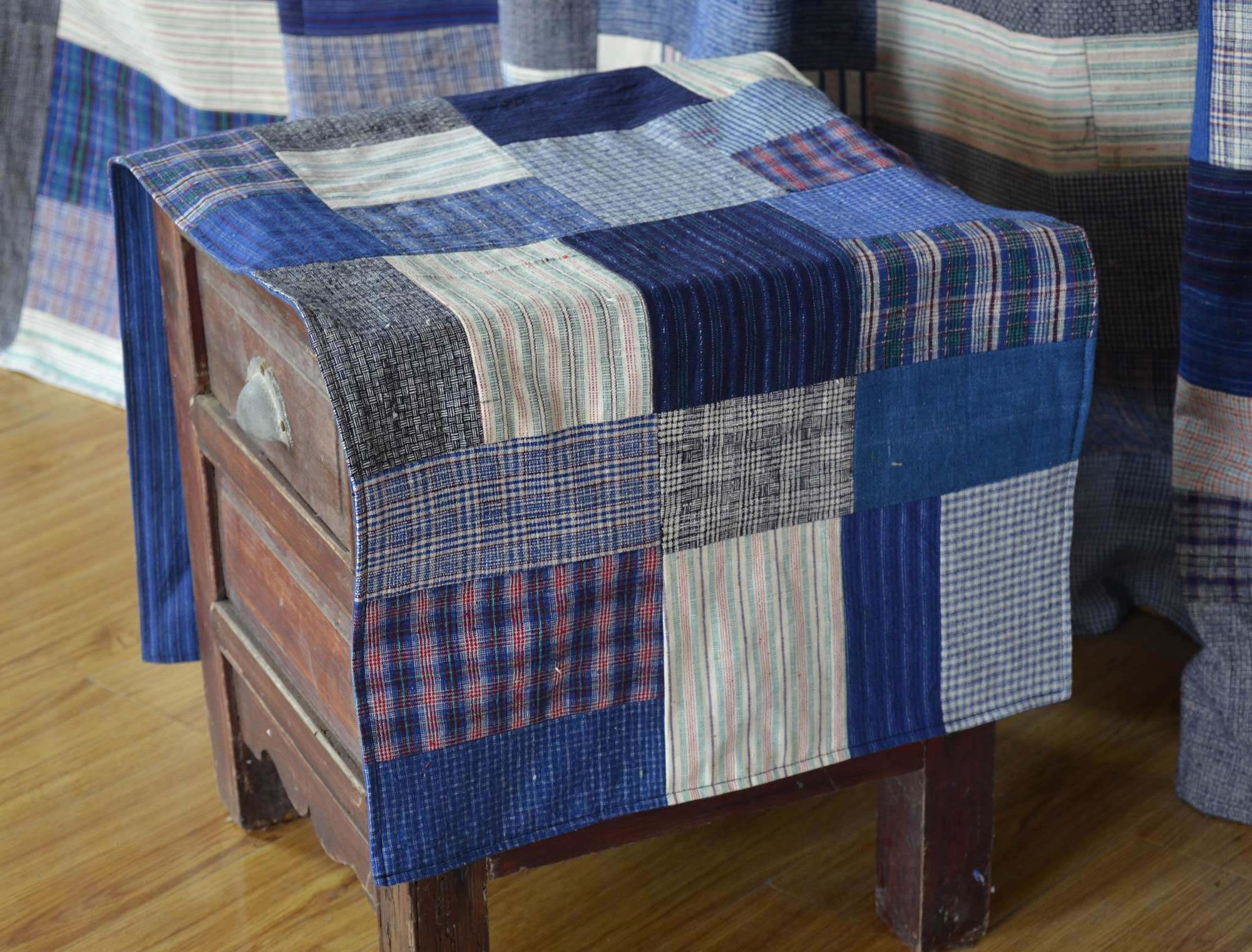 中式田园手工土布拼布桌旗餐垫茶禅意桌布客栈桌旗