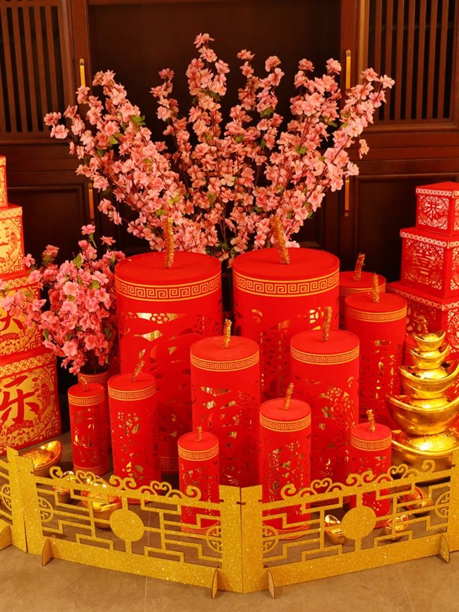 新年年春节装饰品桃花树枝店铺装饰摆件酒店商场挂饰