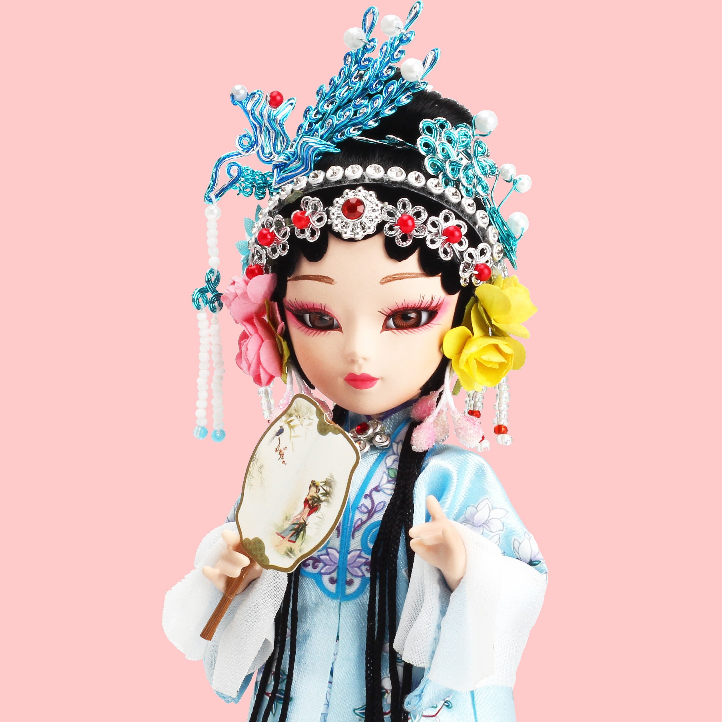 京剧娃娃绢人中国娃娃摆件人物唐人车载坊件绢人