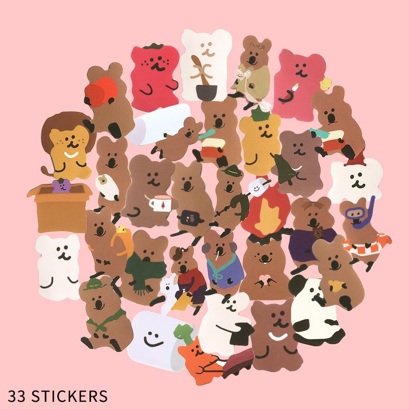 贴纸韩国柿子椒熊笔记本电脑行李箱卡通可爱手机ipad笔记本个性小贴纸