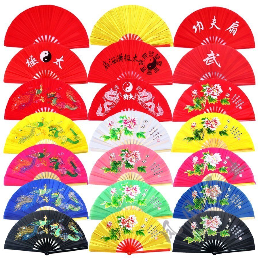 红色太极扇子功夫扇响扇中华武术烤漆耐摔舞蹈武术太极扇