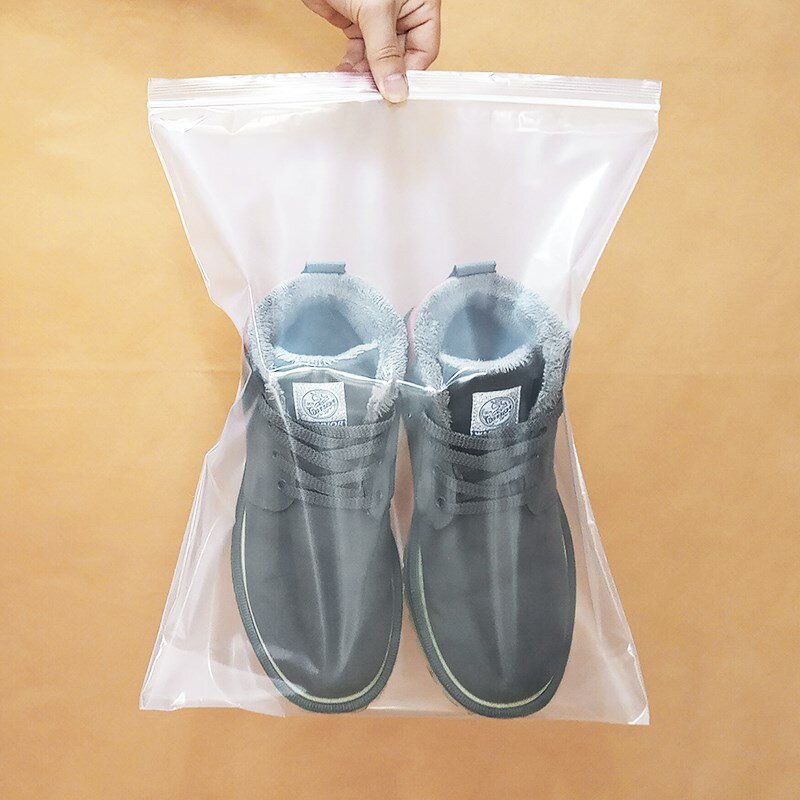 鞋子罩无大号拉链加厚收纳塑料袋防尘透明封口礼品袋