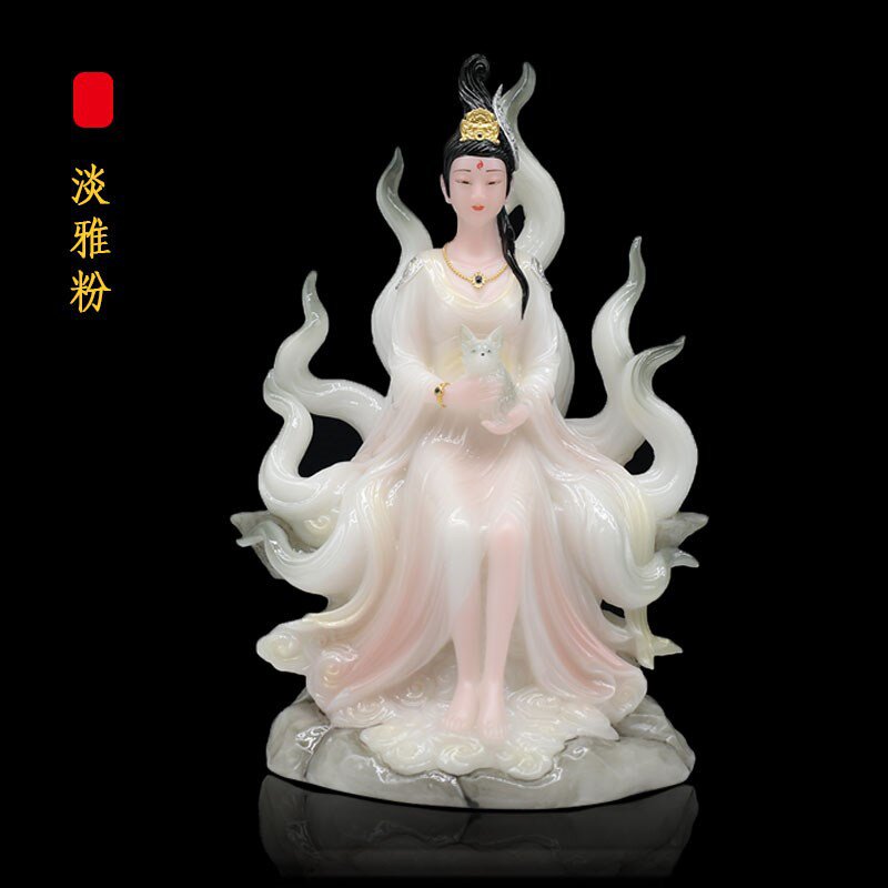 汉白玉供奉胡仙灵仙灵狐姻缘桃花佛像居家神像摆件