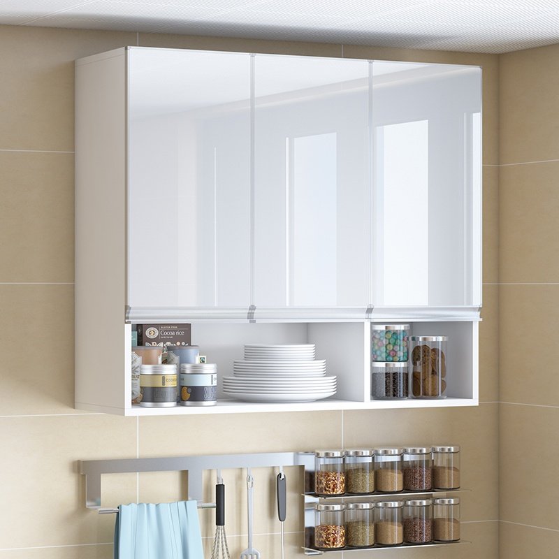 厨房吊柜餐厅墙上储物柜钢化钢化玻璃玻璃门橱柜实木吊柜