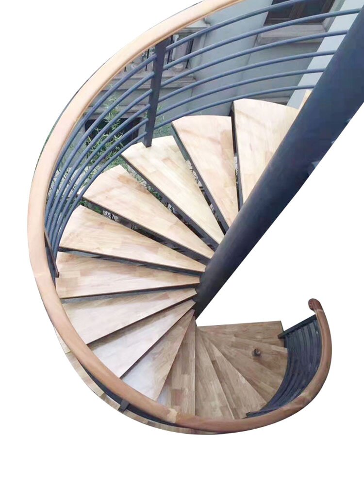 户外旋转楼梯室外旋梯公寓复式钢木阁楼扶手整体楼梯