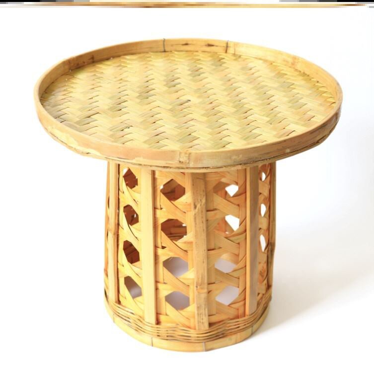 傣族竹编桌子云南农家编织装饰室内工艺品少数民族竹编
