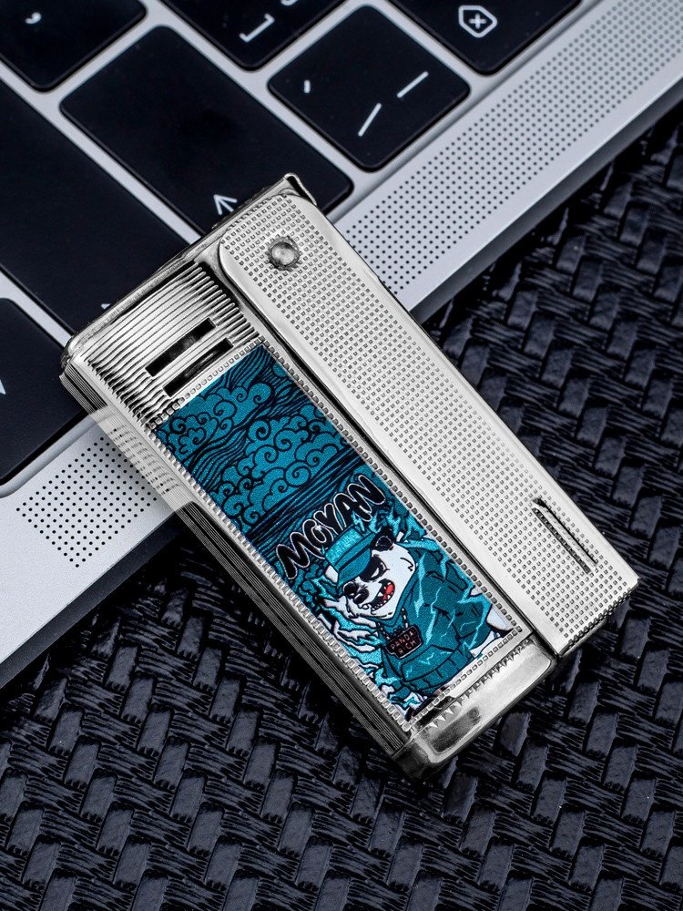 正品奥地利imco煤油打火机爱酷6800彩印闪电熊猫煤油打火机