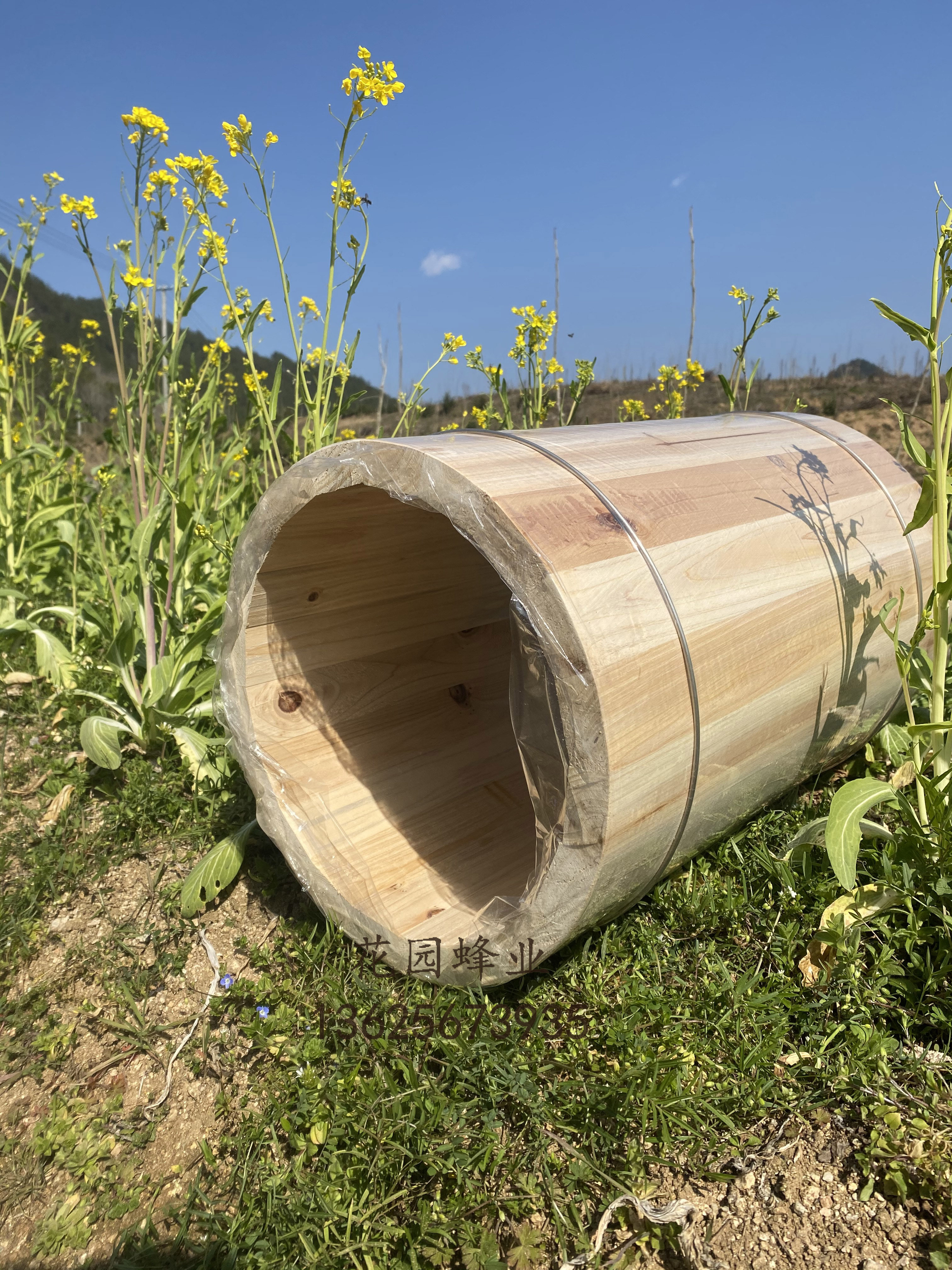杉木桶花园蜂业中蜂土养横养竖养蜂桶蜜蜂桶诱蜂箱圆桶蜂箱养蜂桶