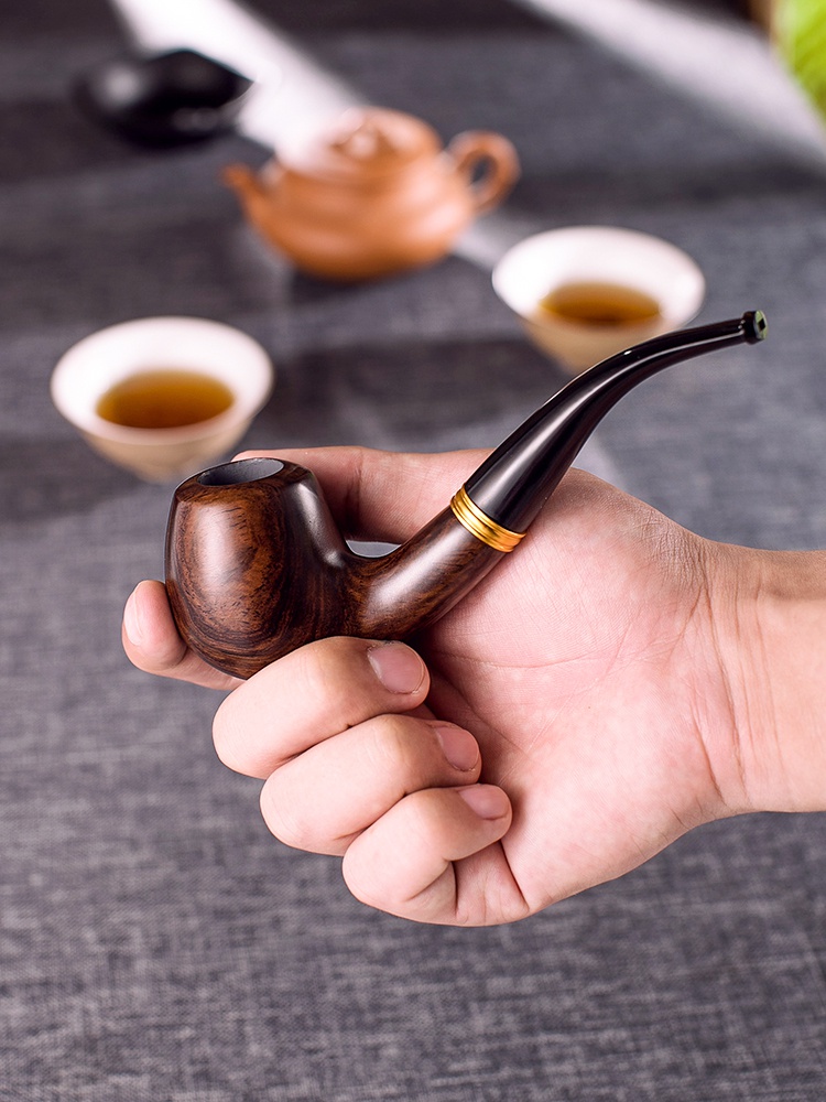 烟斗摩尔男士专用烟草旱烟传统老式烟锅楠木烟斗