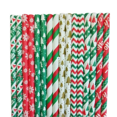 50pcssnowflakepaperstrawschristmastabledecorations