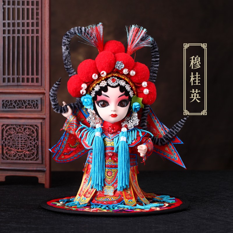 娃娃京剧绢人桂英人穆人物北京人北京娃娃脸唐人绢人