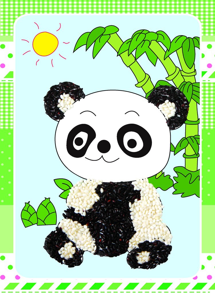 贴画胶水小猫学生拼图谷物智乐亲子动物环创手工创意粘贴类