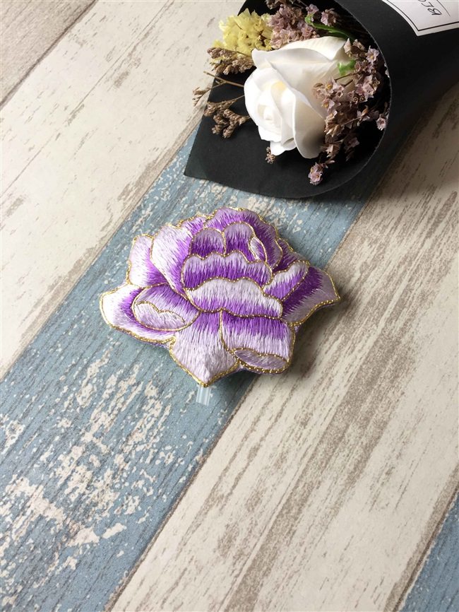 挂件苏绣花朵手工绣花贴片布贴半成品项链刺绣苏绣