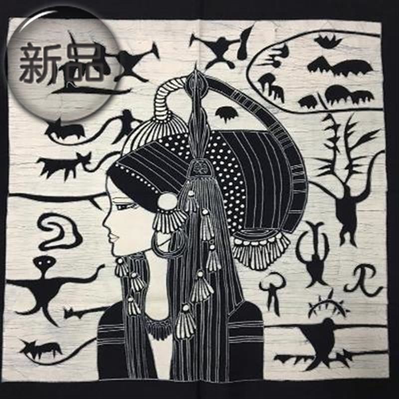 贵州苗族蜡染壁画少数民族人物布艺装饰饰画餐厅苗族蜡染