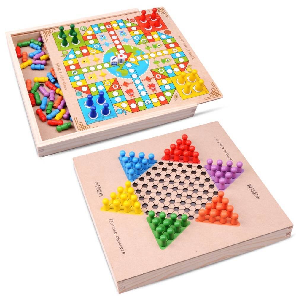 象棋收纳塑料玩具折叠休闲四合合一儿童童子军棋多功能棋