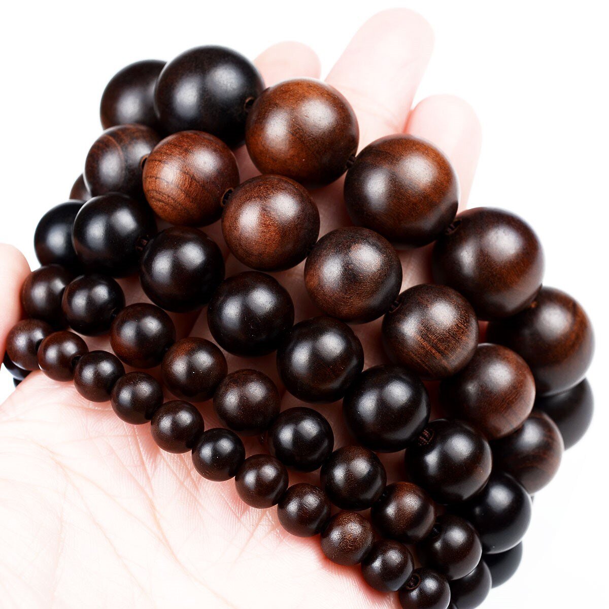 黑桃桃木佛珠木鱼手链手串男女女款情侣念珠手链