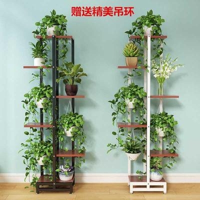 铁艺方管花架盆景架子摆台落地式绿萝花架子室内花架