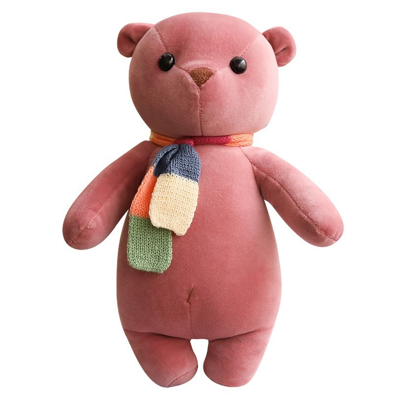 礼物安熊围巾抱枕k女友娃娃卡通公仔熊抚送毛绒玩具玩偶熊睡觉枕