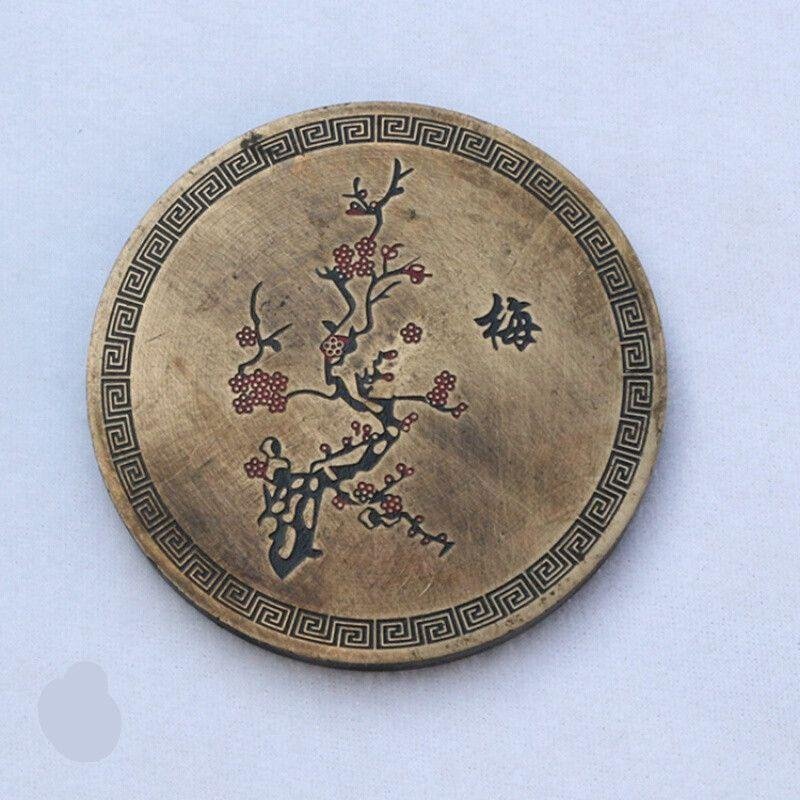 圆形纯铜古铜镇纸镇铜质黄铜实书镇书画书法创意镇纸